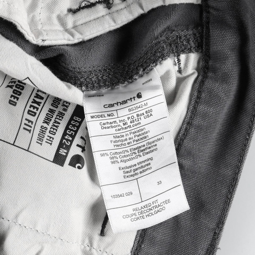 Carhartt Relaxed Fit Duck Cargo Shorts, Men's, W34 equivalent cotton gray type Vintage Second Hand