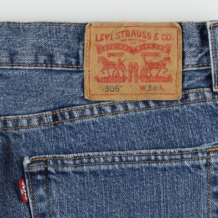 Levi's 505 denim shorts, men's size W35 cotton blue type Vintage Second Hand