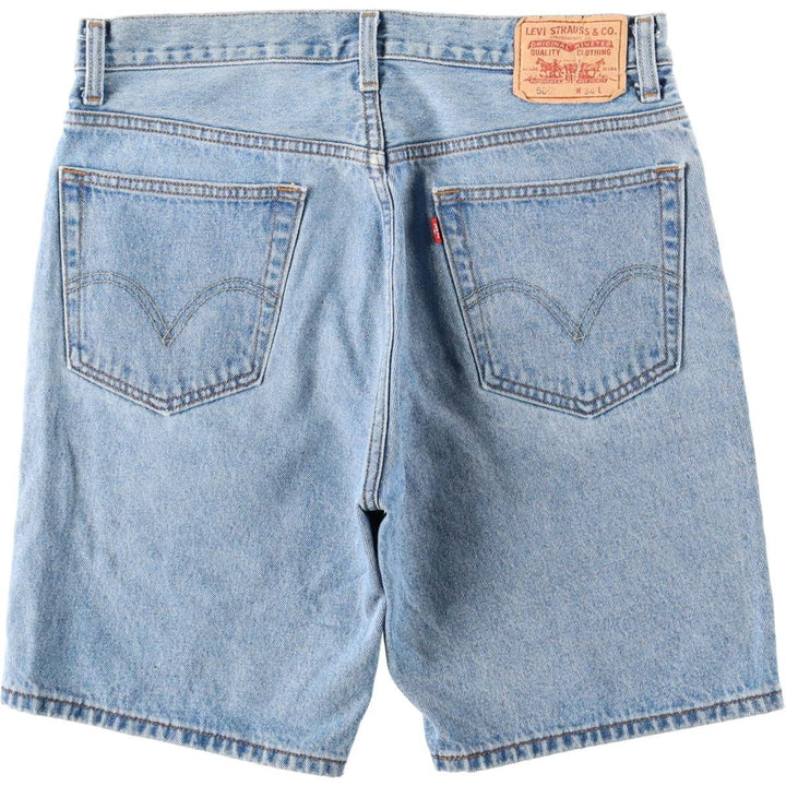 00'S Levi's 505 REGULAR FIT denim shorts, men's size w34 cotton blue type Vintage Second Hand