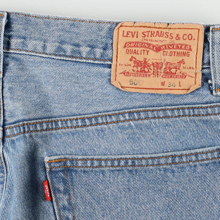 00'S Levi's 505 REGULAR FIT denim shorts, men's size w34 cotton blue type Vintage Second Hand