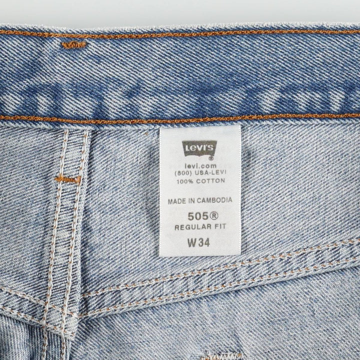 00'S Levi's 505 REGULAR FIT denim shorts, men's size w34 cotton blue type Vintage Second Hand