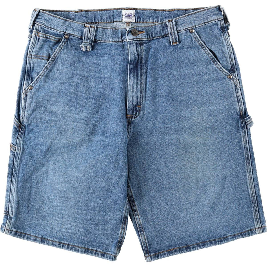 Lee denim painter shorts, men's size W37 (approx.) cotton blue type Vintage Second Hand