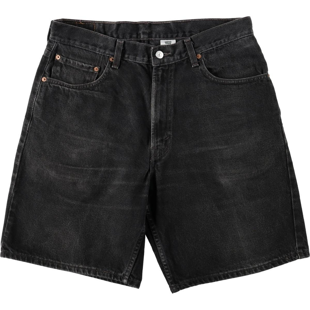 00'S Levi's 550 Relaxed Fit Black Denim Shorts for Men, W35 cotton black type Vintage Second Hand