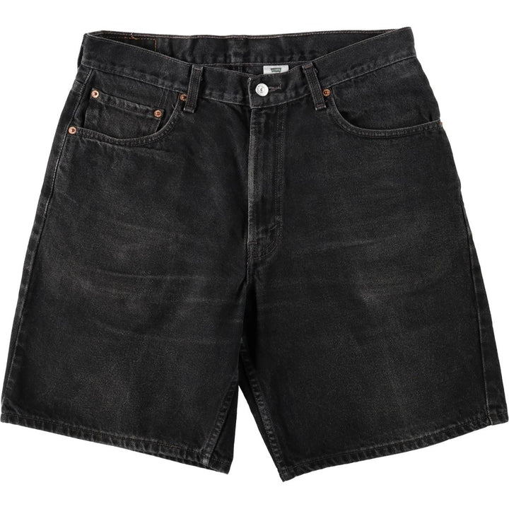 00'S Levi's 550 Relaxed Fit Black Denim Shorts for Men, W35 cotton black type Vintage Second Hand