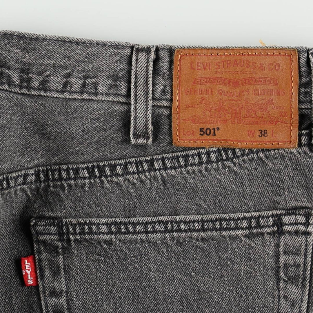 Levi's 501 LEVIS PREMIUM Big E Black Denim Shorts (Men's W37 equivalent) cotton blue type Vintage Second Hand