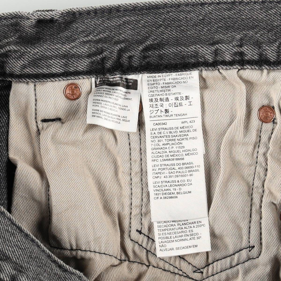 Levi's 501 LEVIS PREMIUM Big E Black Denim Shorts (Men's W37 equivalent) cotton blue type Vintage Second Hand