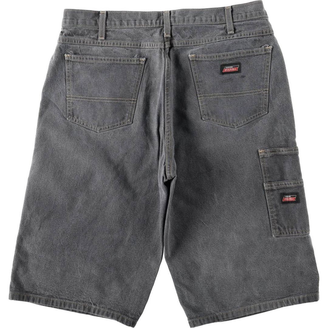 Dickies denim painter shorts, half pants, men's, w35 equivalent cotton black type Vintage Second Hand