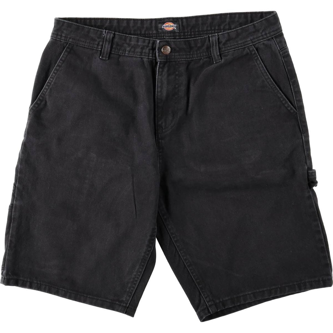 Dickies denim painter shorts, half pants, men's size w34 cotton black type Vintage Second Hand