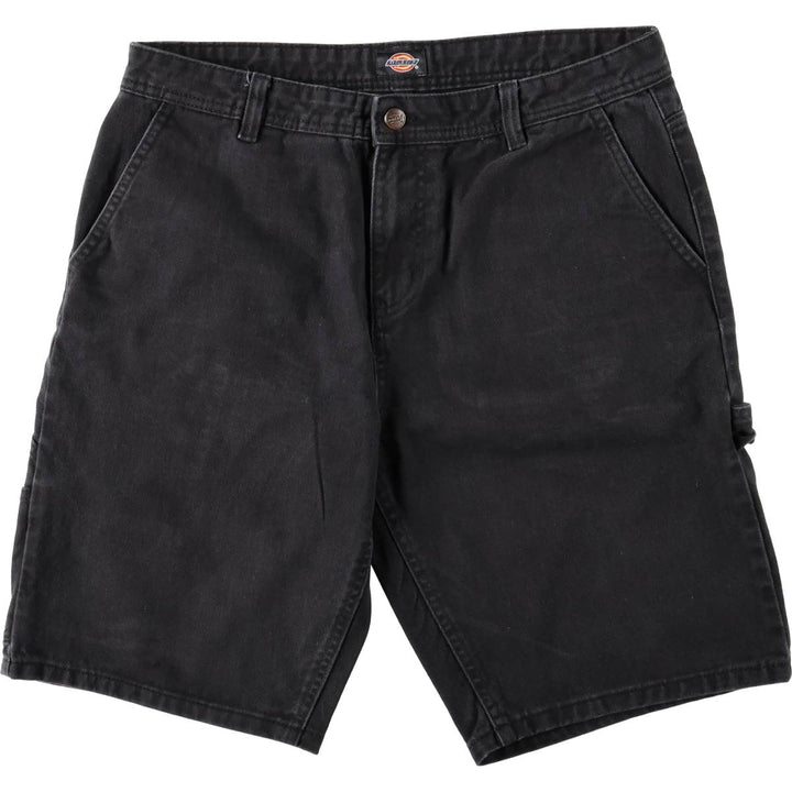 Dickies denim painter shorts, half pants, men's size w34 cotton black type Vintage Second Hand