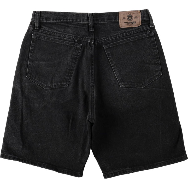 Wrangler Black Denim Shorts, Shorts, Men's, W34 cotton black type Vintage Second Hand