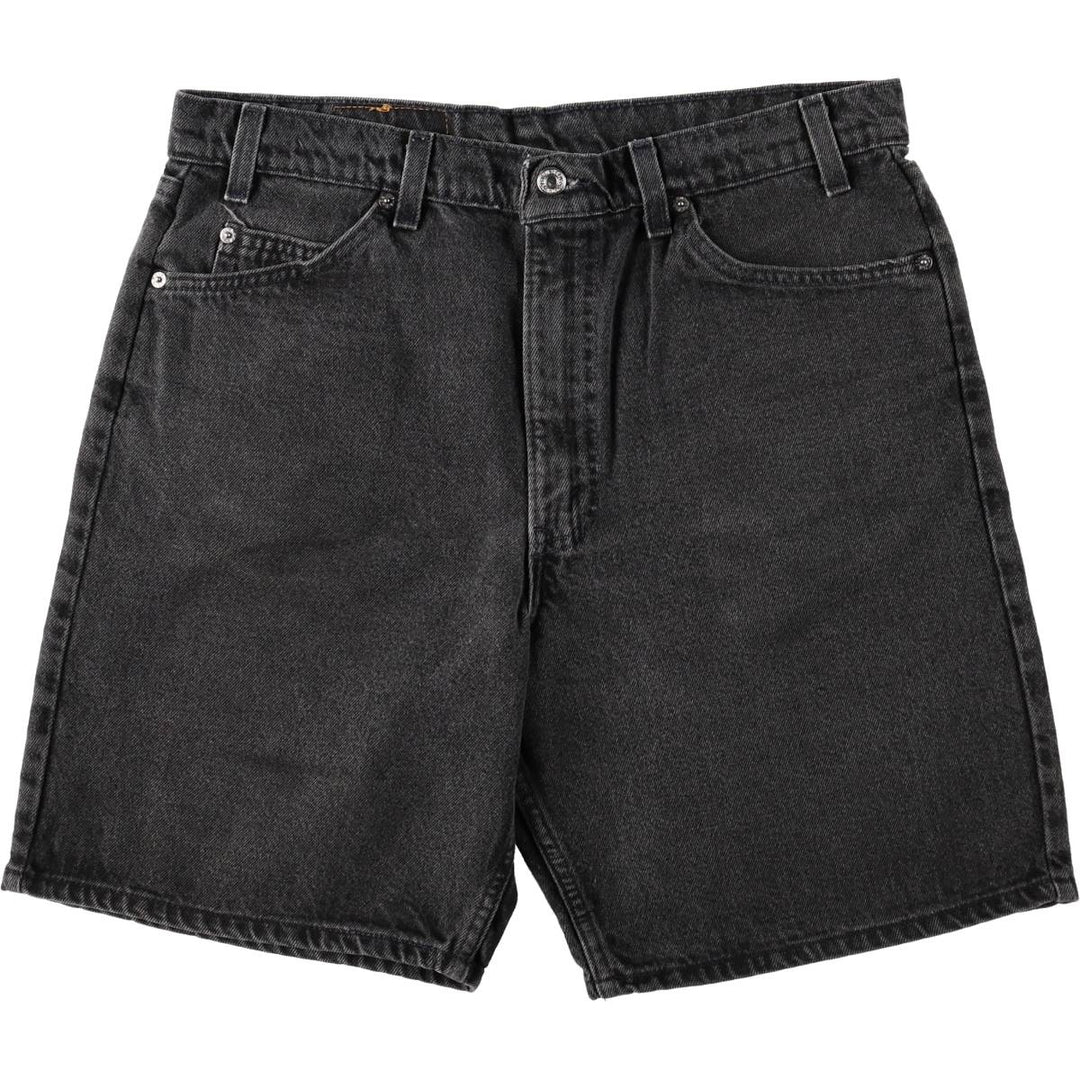 90'S Levi's 550 Relaxed Fit Black Denim Shorts, Made in USA, Men's Size W36 (approx.), Vintage cotton black type Vintage Second Hand