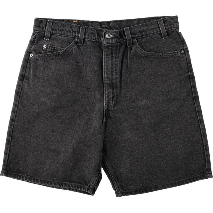 90'S Levi's 550 Relaxed Fit Black Denim Shorts, Made in USA, Men's Size W36 (approx.), Vintage cotton black type Vintage Second Hand