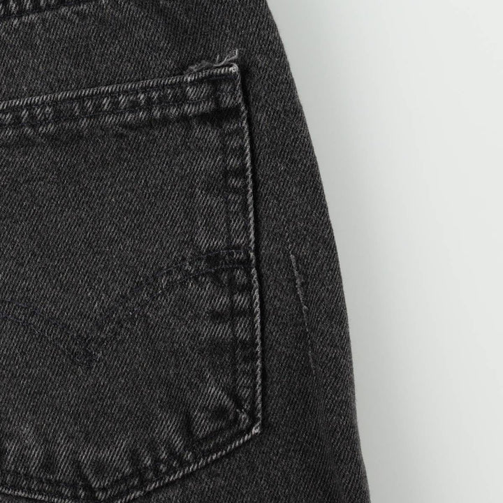 90'S Levi's 550 Relaxed Fit Black Denim Shorts, Made in USA, Men's Size W36 (approx.), Vintage cotton black type Vintage Second Hand