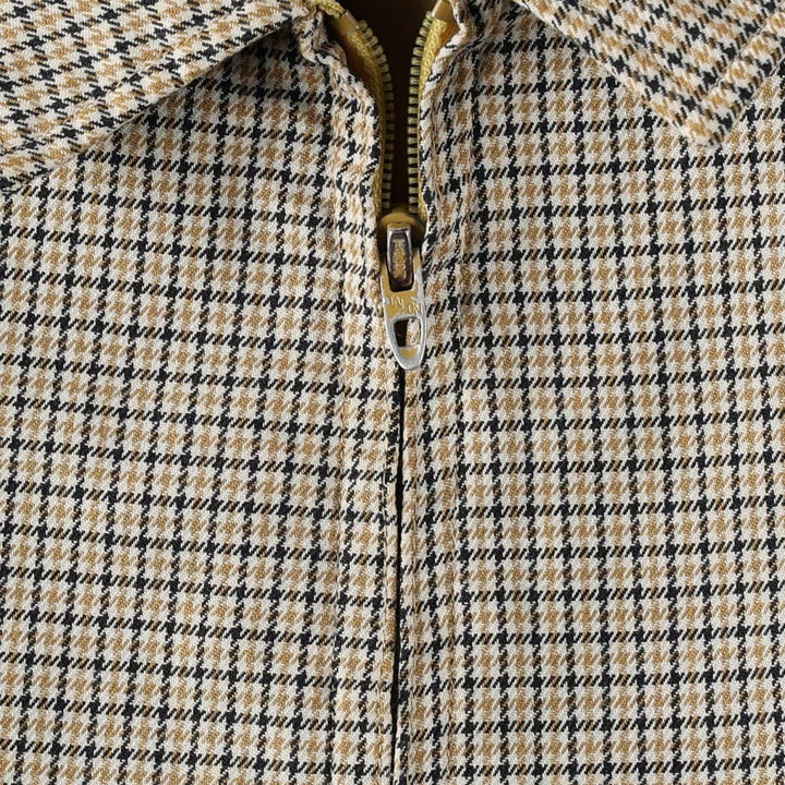 60s-70'S ZERO KING Check Pattern Swing Top Sport Jacket, Made in USA, Men's Size L (Equivalent), Vintage unclear ivory Vintage Second Hand