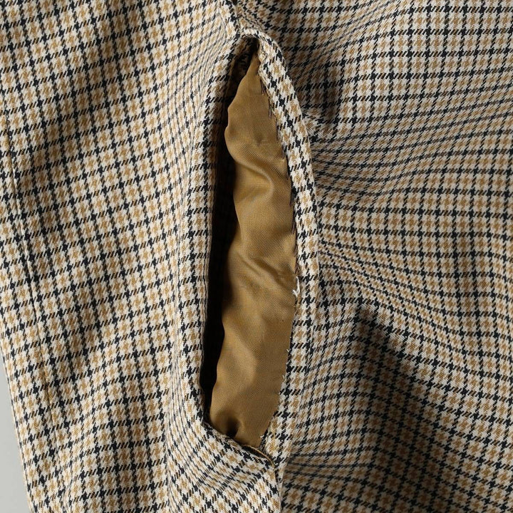 60s-70'S ZERO KING Check Pattern Swing Top Sport Jacket, Made in USA, Men's Size L (Equivalent), Vintage unclear ivory Vintage Second Hand