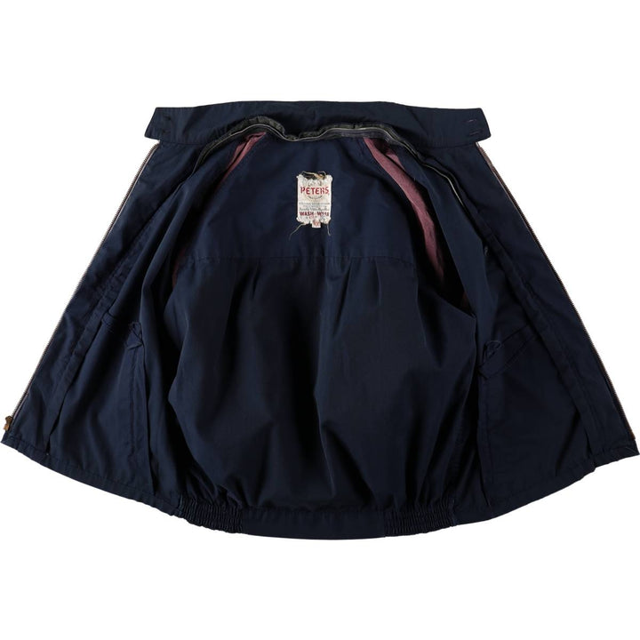 60s-70'S PETERS Harrington Jacket Swing Top, Men's Size L (Equivalent), Vintage Dacron Polyester navy blue type Vintage Second Hand