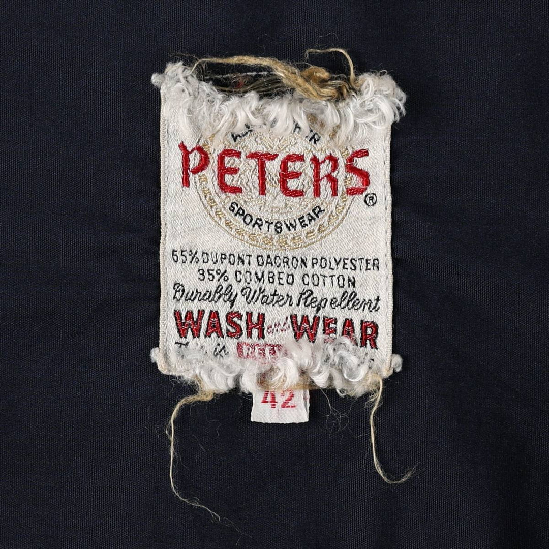 60s-70'S PETERS Harrington Jacket Swing Top, Men's Size L (Equivalent), Vintage Dacron Polyester navy blue type Vintage Second Hand