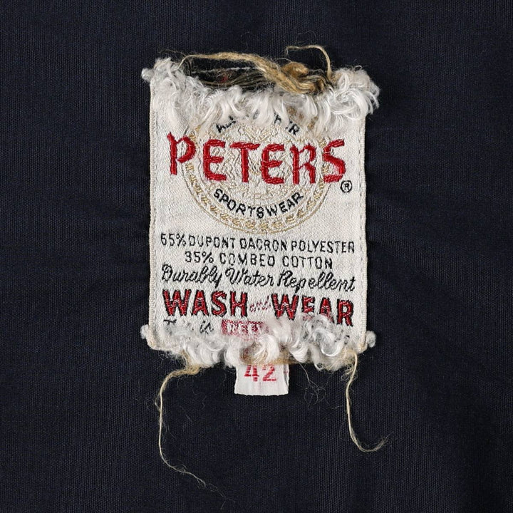 60s-70'S PETERS Harrington Jacket Swing Top, Men's Size L (Equivalent), Vintage Dacron Polyester navy blue type Vintage Second Hand