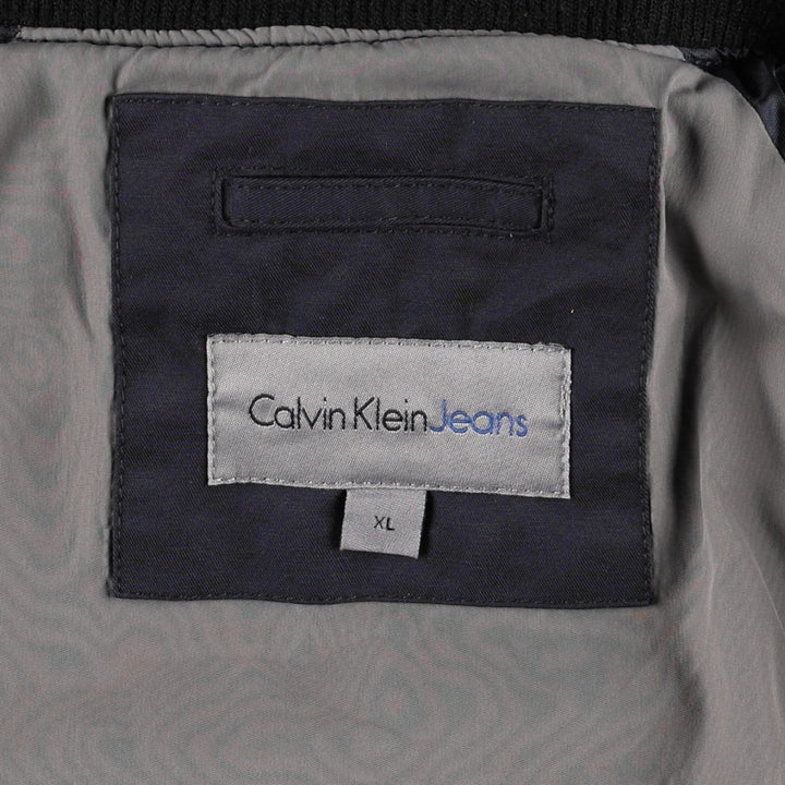Calvin Klein JEANS Harrington Jacket Swing Top Men's XL equivalent cotton navy blue type Vintage Second Hand