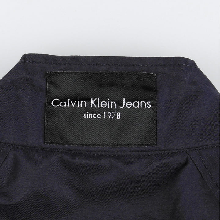 Calvin Klein JEANS Harrington Jacket Swing Top Men's XL equivalent cotton navy blue type Vintage Second Hand