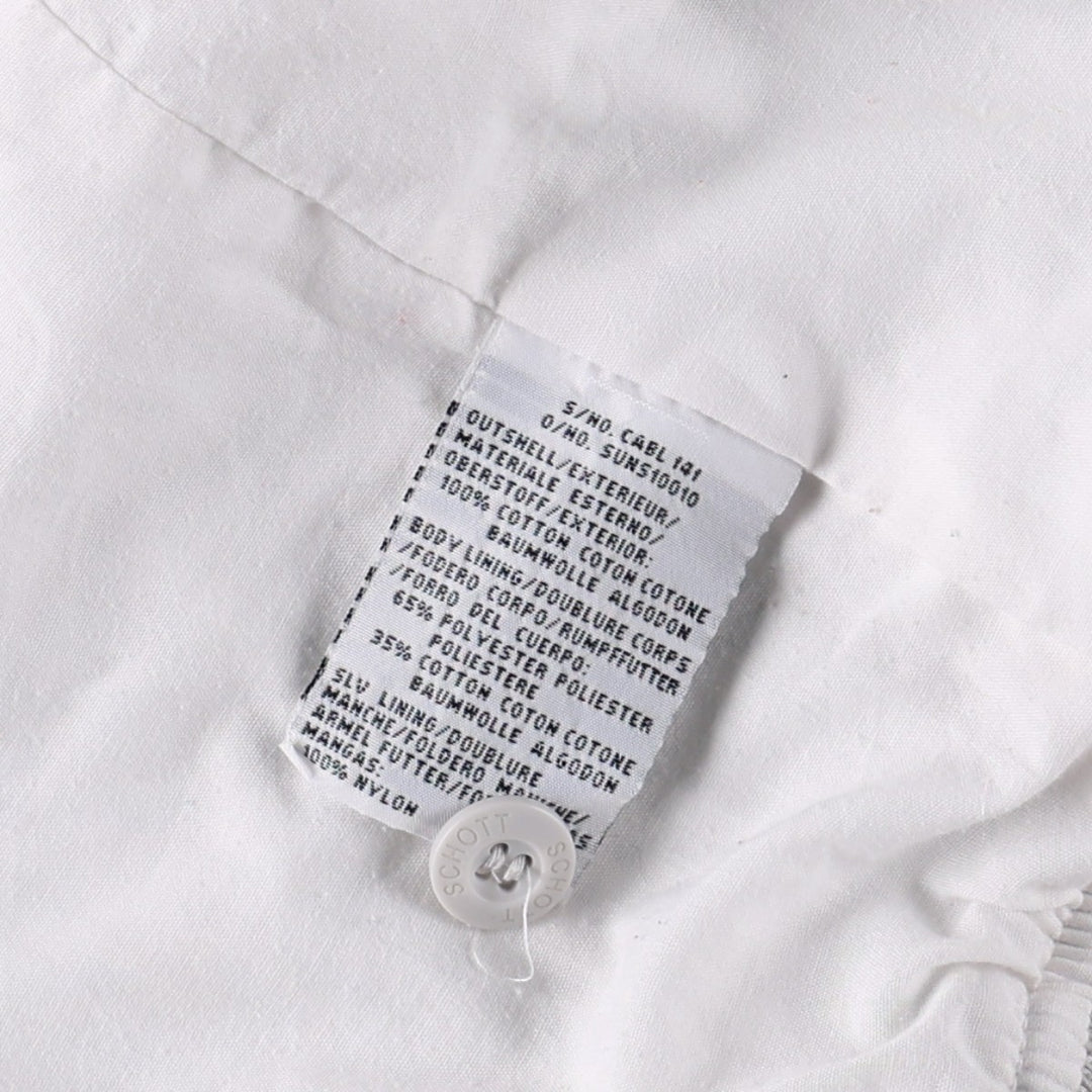 Schott Check Pattern Harrington Jacket Swing Top (Men's Size L) cotton white type Vintage Second Hand