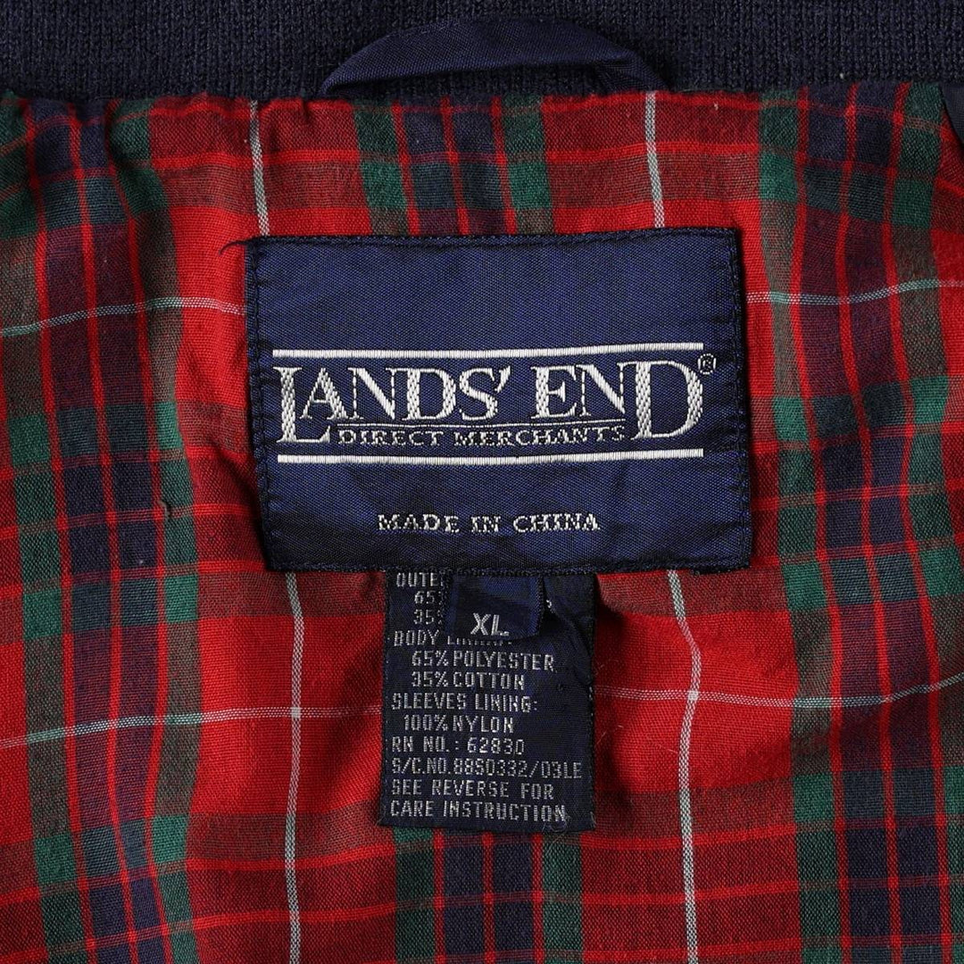 80s-90'S Lands' End Harrington Jacket Swing Top Men's XL (approx.) Vintage polyester navy blue type Vintage Second Hand