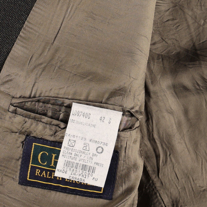 Ralph Lauren Chaps wool tailored jacket, made in Canada, men's size L wool brown type Vintage Second Hand
