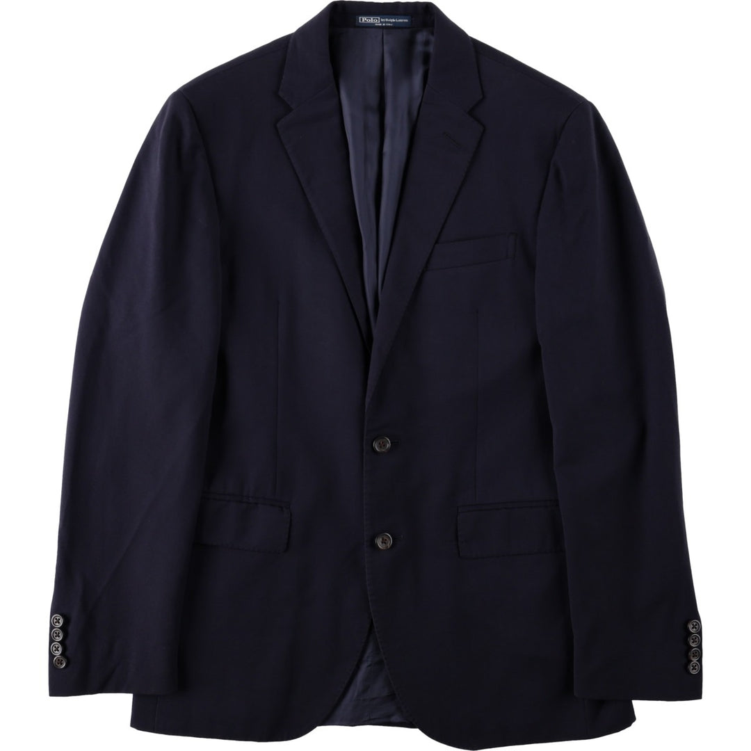Ralph Lauren POLO by Ralph Lauren CUSTOM FIT wool tailored jacket, made in Italy, men's size L equivalent. wool navy blue type Vintage Second Hand