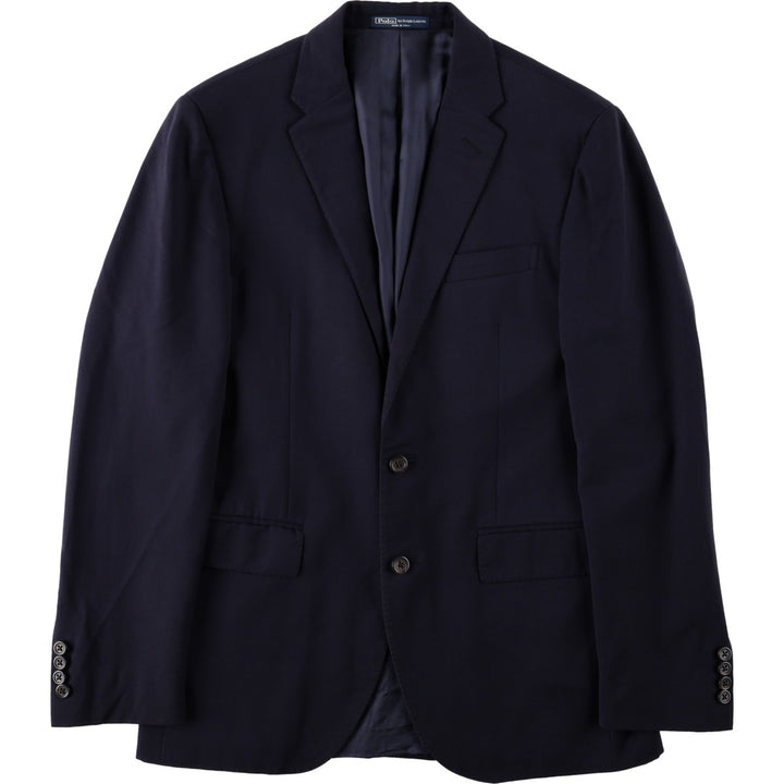Ralph Lauren POLO by Ralph Lauren CUSTOM FIT wool tailored jacket, made in Italy, men's size L equivalent. wool navy blue type Vintage Second Hand