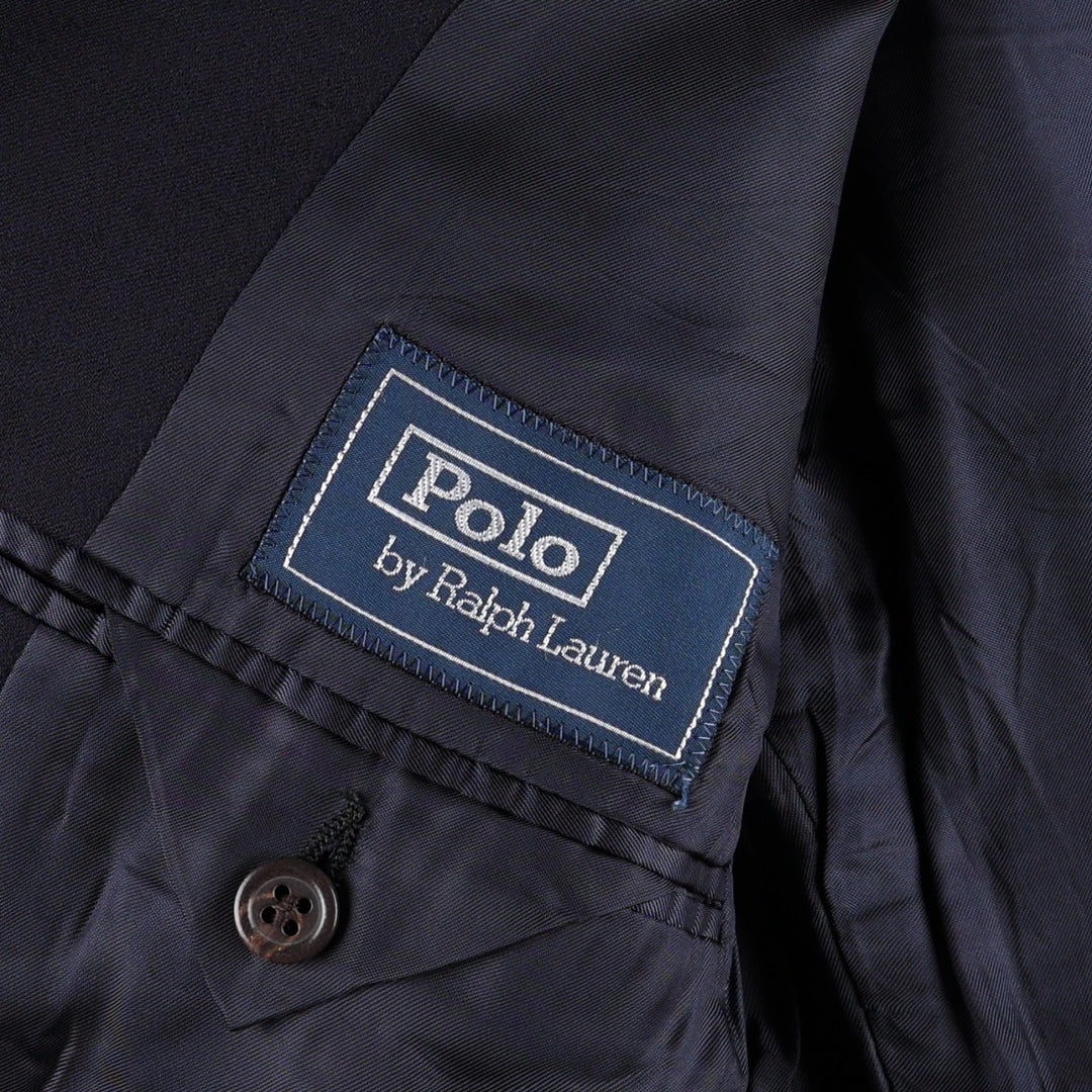 Ralph Lauren POLO by Ralph Lauren CUSTOM FIT wool tailored jacket, made in Italy, men's size L equivalent. wool navy blue type Vintage Second Hand