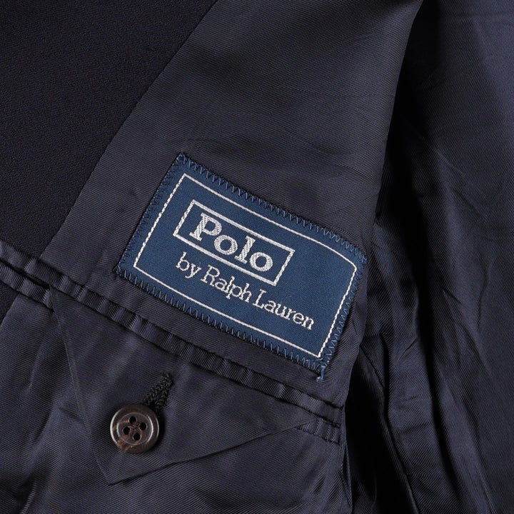 Ralph Lauren POLO by Ralph Lauren CUSTOM FIT wool tailored jacket, made in Italy, men's size L equivalent. wool navy blue type Vintage Second Hand