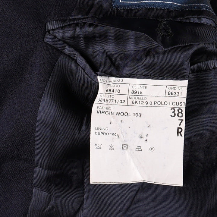 Ralph Lauren POLO by Ralph Lauren CUSTOM FIT wool tailored jacket, made in Italy, men's size L equivalent. wool navy blue type Vintage Second Hand