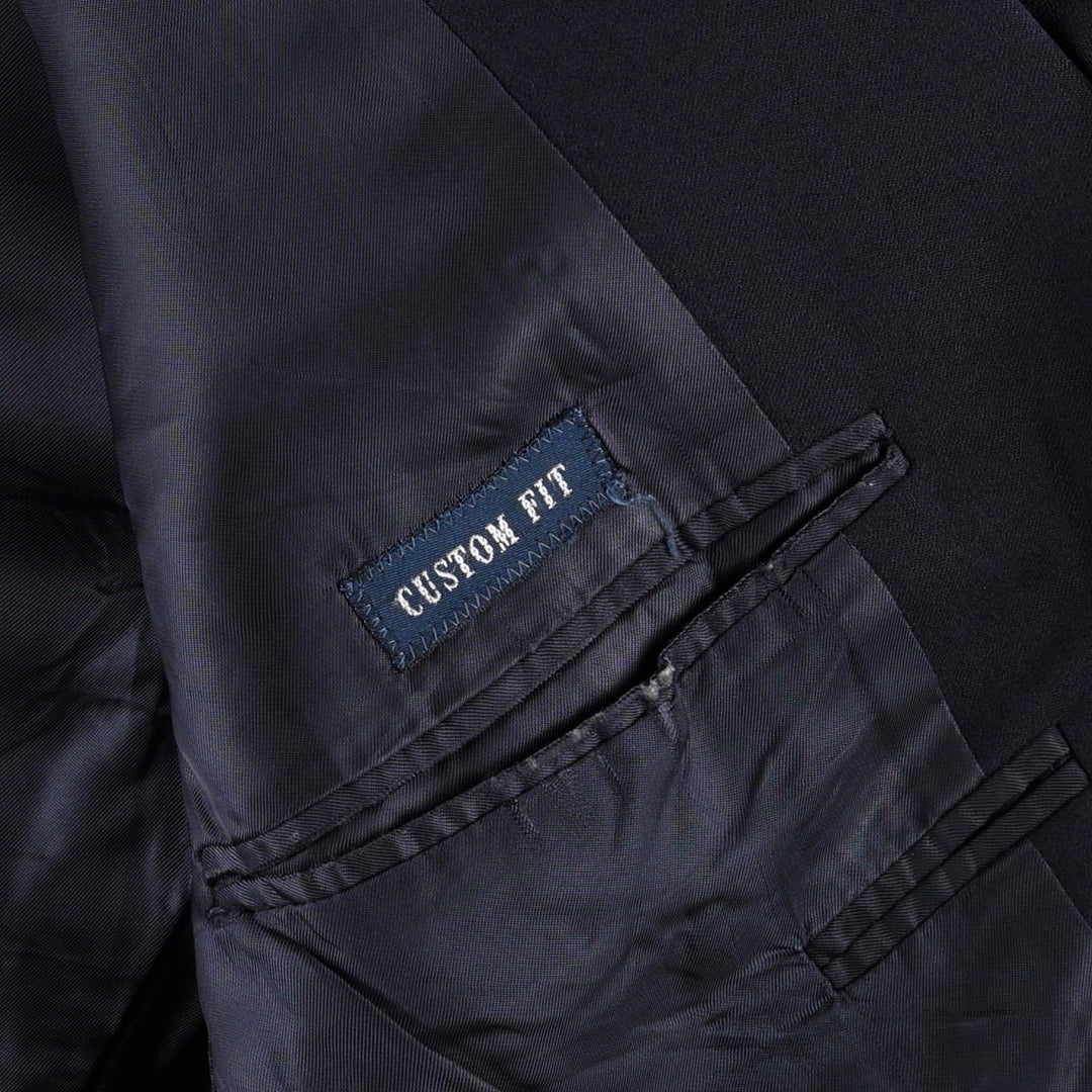 Ralph Lauren POLO by Ralph Lauren CUSTOM FIT wool tailored jacket, made in Italy, men's size L equivalent. wool navy blue type Vintage Second Hand