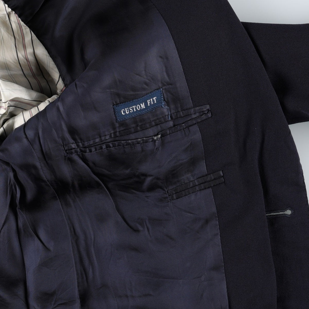 Ralph Lauren POLO by Ralph Lauren CUSTOM FIT wool tailored jacket, made in Italy, men's size L equivalent. wool navy blue type Vintage Second Hand