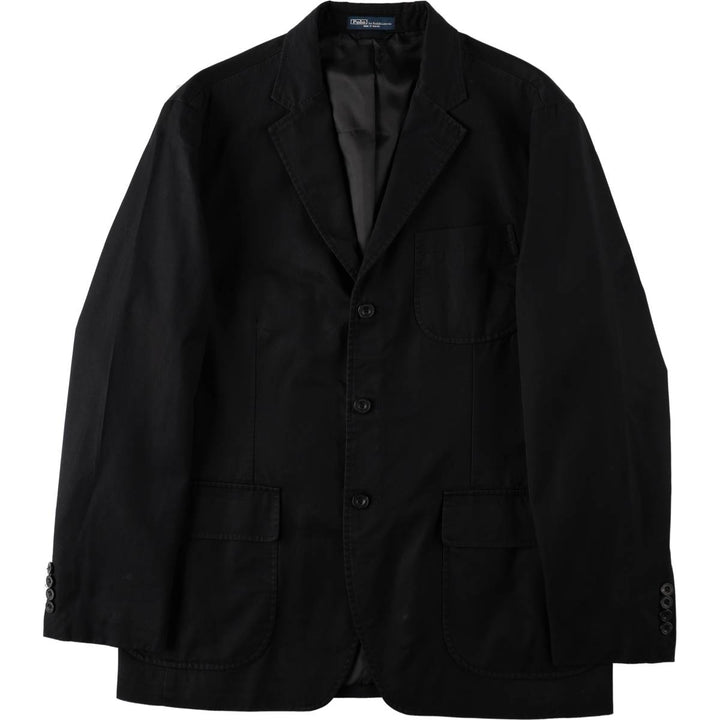 Ralph Lauren POLO by Ralph Lauren Cotton Tailored Jacket, Men's Size XL (approx.) cotton black type Vintage Second Hand