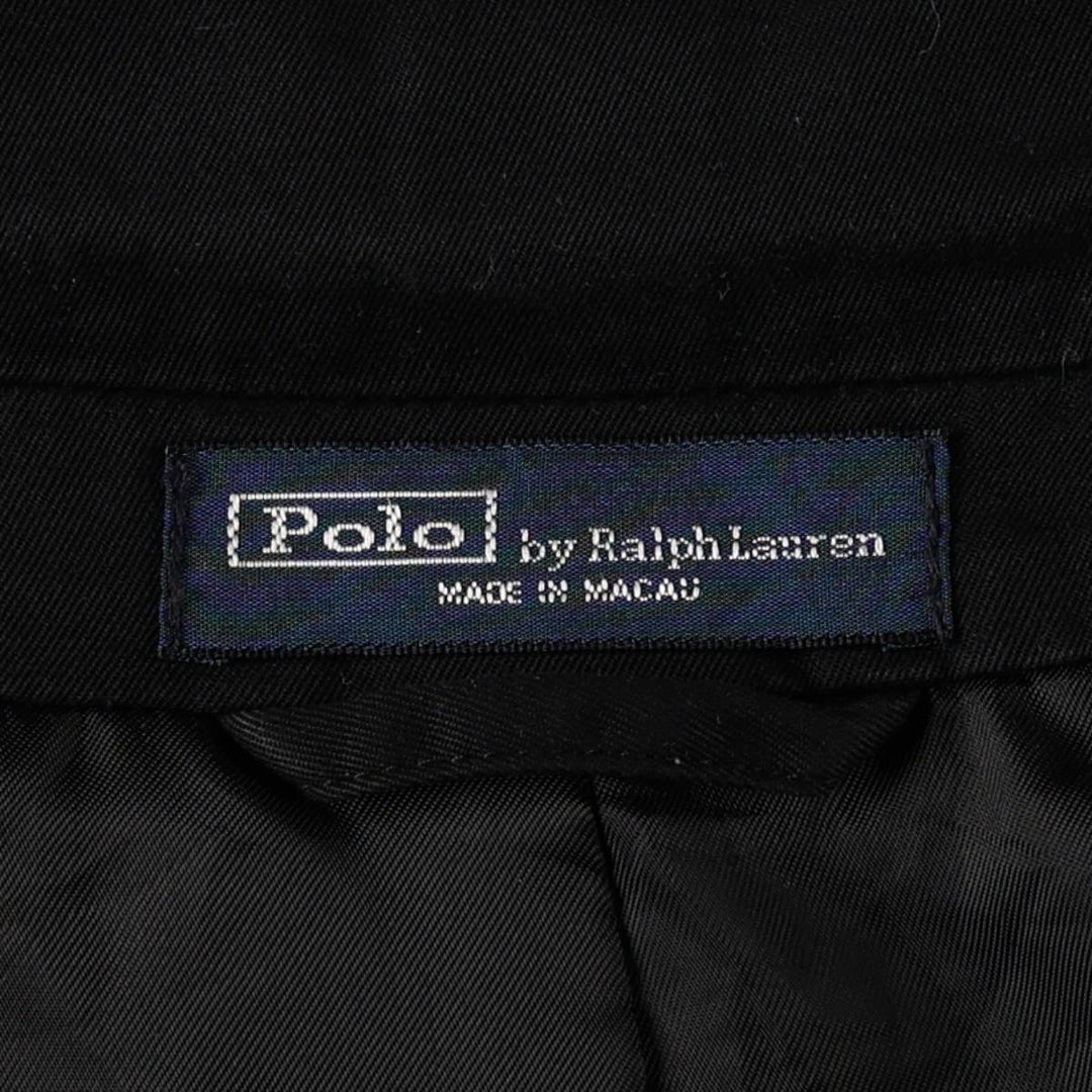 Ralph Lauren POLO by Ralph Lauren Cotton Tailored Jacket, Men's Size XL (approx.) cotton black type Vintage Second Hand