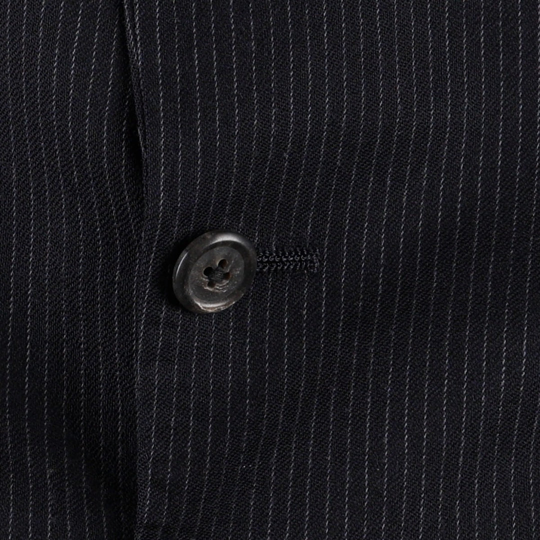 80s-90'S Ralph Lauren POLO UNIVERSITY CLUB Stripe Pattern Wool Tailored Jacket, Made in USA, Men's Size L (approx.) wool navy blue type Vintage Second Hand