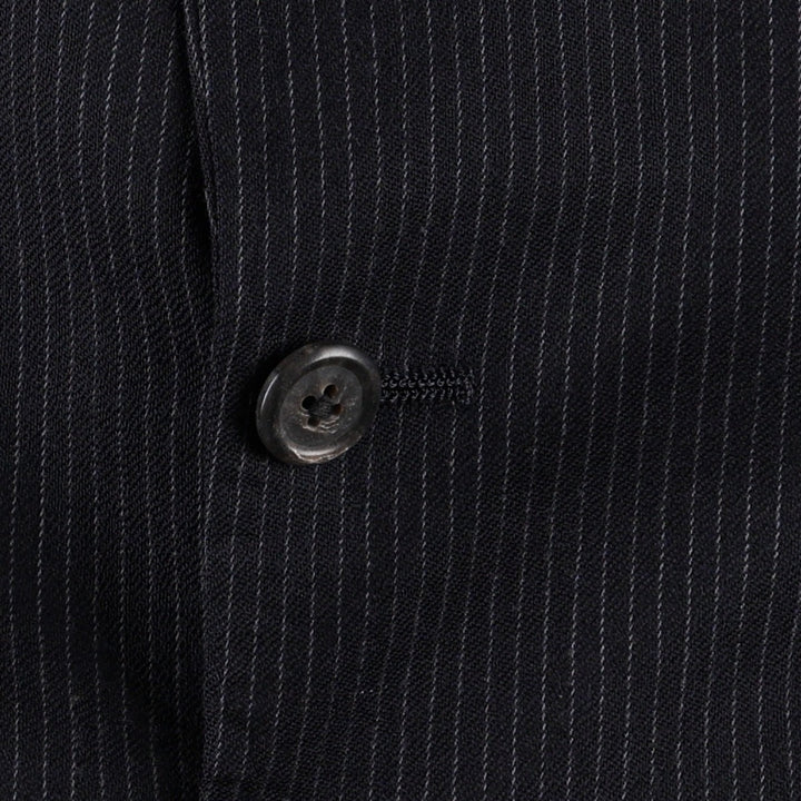 80s-90'S Ralph Lauren POLO UNIVERSITY CLUB Stripe Pattern Wool Tailored Jacket, Made in USA, Men's Size L (approx.) wool navy blue type Vintage Second Hand
