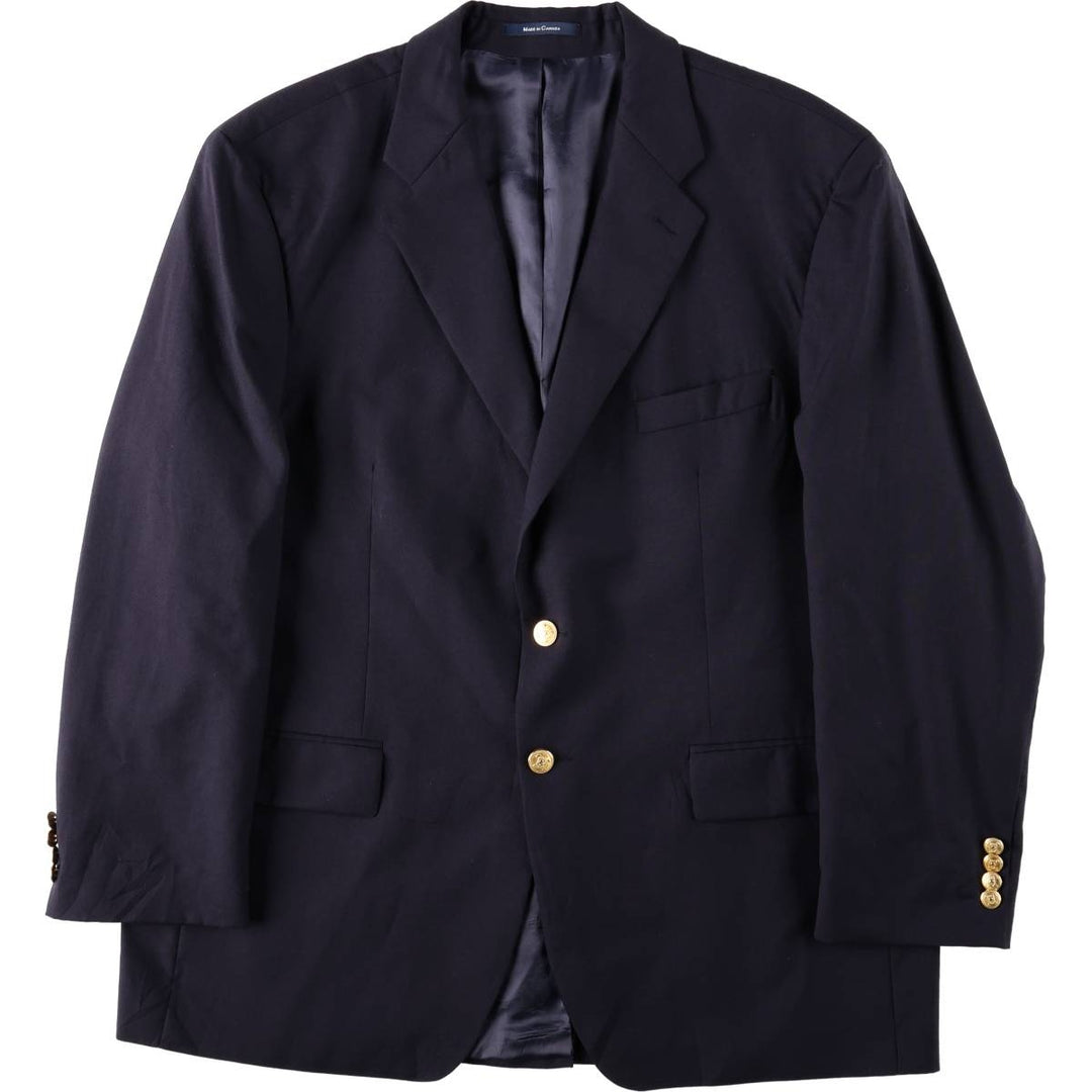 Ralph Lauren POLO UNIVERSITY navy blazer/tailored jacket, made in Canada, men's size XXL equivalent. wool navy blue type Vintage Second Hand