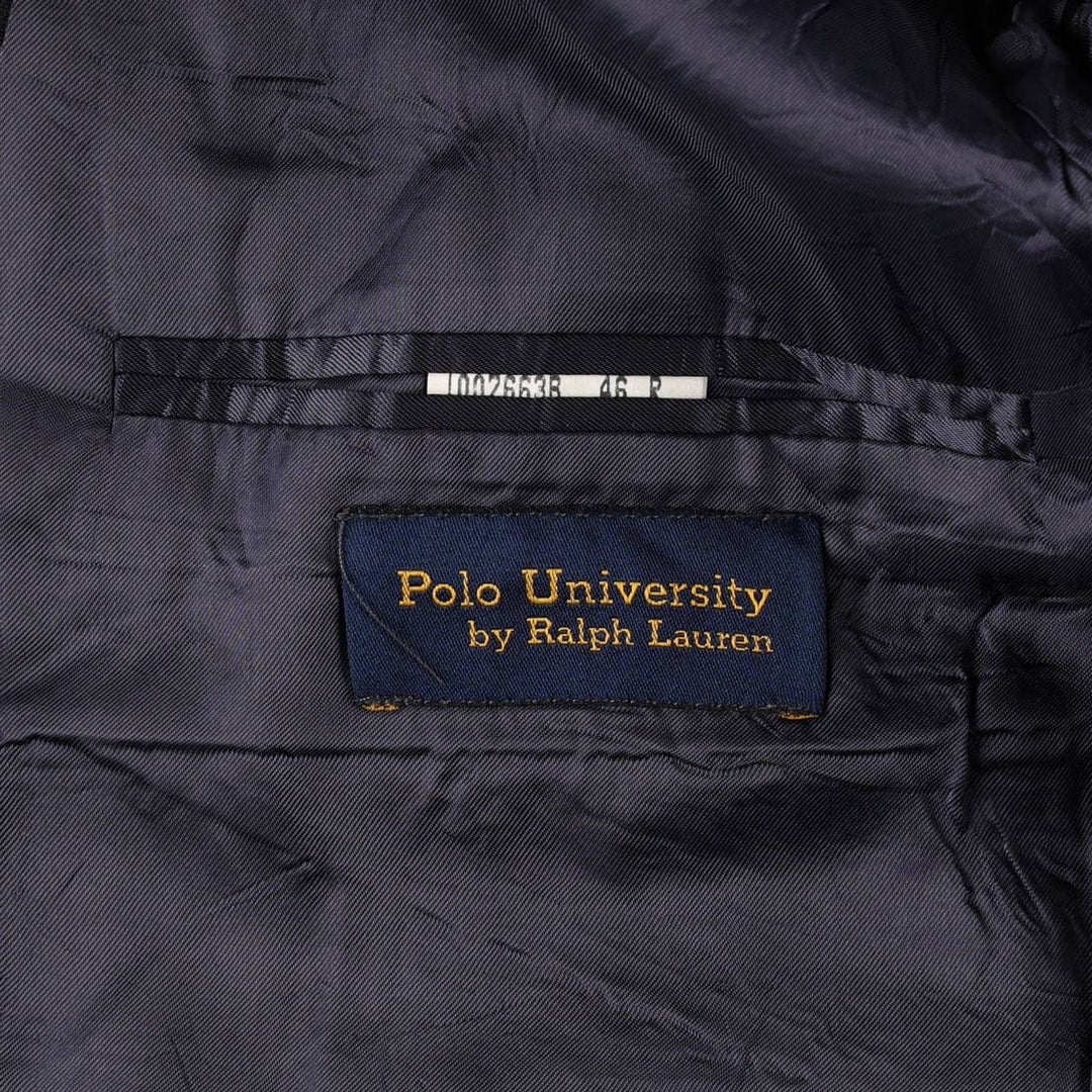 Ralph Lauren POLO UNIVERSITY navy blazer/tailored jacket, made in Canada, men's size XXL equivalent. wool navy blue type Vintage Second Hand