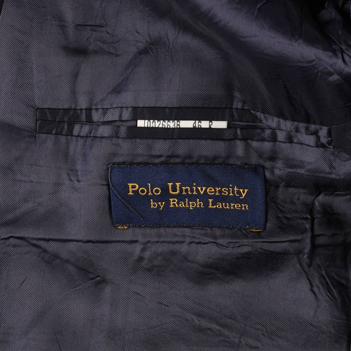 Ralph Lauren POLO UNIVERSITY navy blazer/tailored jacket, made in Canada, men's size XXL equivalent. wool navy blue type Vintage Second Hand