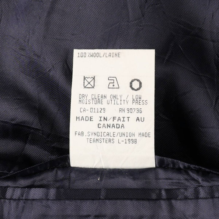 Ralph Lauren POLO UNIVERSITY navy blazer/tailored jacket, made in Canada, men's size XXL equivalent. wool navy blue type Vintage Second Hand