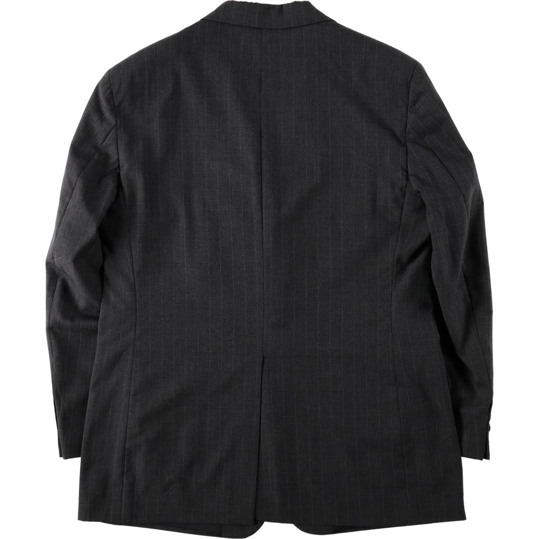 Brooks Brothers Stripe Pattern Wool Tailored Jacket, Made in USA, Men's Size XL (approx.) wool Charcoal Vintage Second Hand