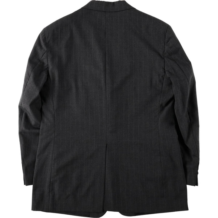 Brooks Brothers Stripe Pattern Wool Tailored Jacket, Made in USA, Men's Size XL (approx.) wool Charcoal Vintage Second Hand