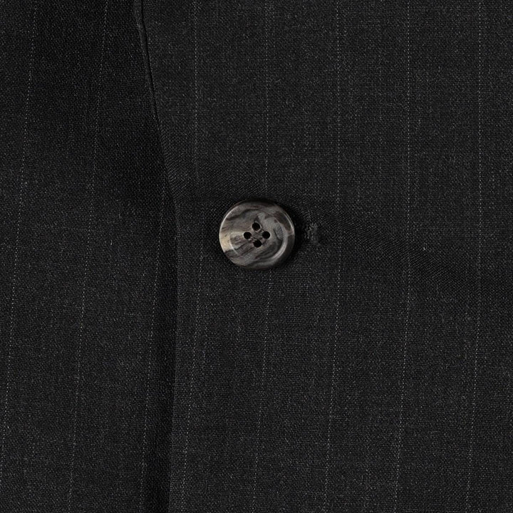 Brooks Brothers Stripe Pattern Wool Tailored Jacket, Made in USA, Men's Size XL (approx.) wool Charcoal Vintage Second Hand