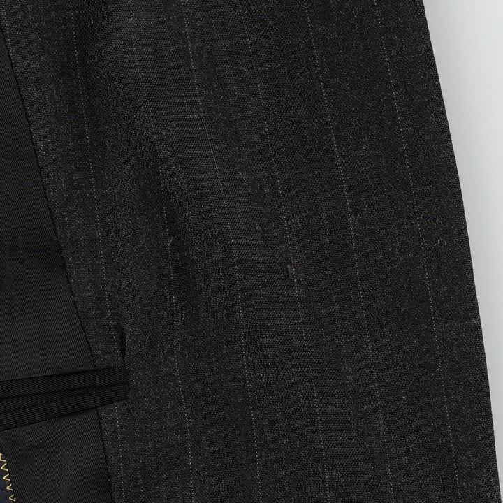 Brooks Brothers Stripe Pattern Wool Tailored Jacket, Made in USA, Men's Size XL (approx.) wool Charcoal Vintage Second Hand