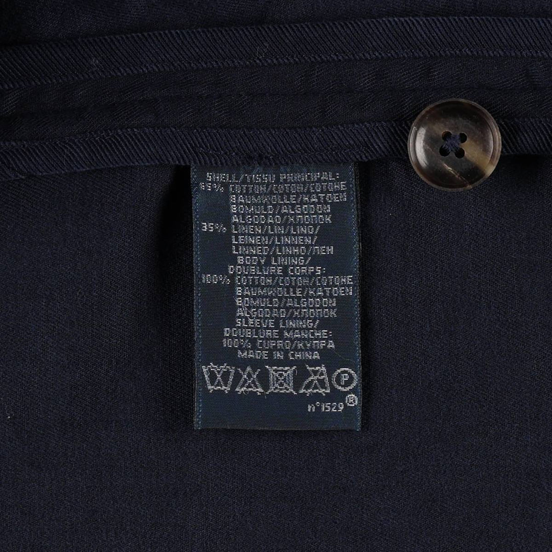 Ralph Lauren POLO by Ralph Lauren Easy Jacket Tailored Jacket Men's XXL equivalent cotton navy blue type Vintage Second Hand