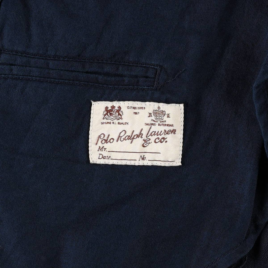 Ralph Lauren POLO by Ralph Lauren Easy Jacket Tailored Jacket Men's XXL equivalent cotton navy blue type Vintage Second Hand