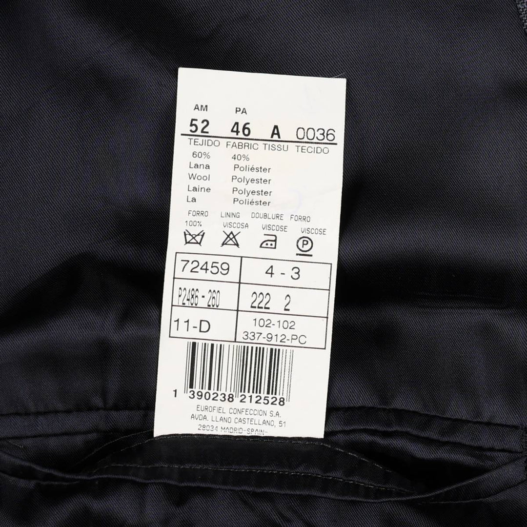 Perry Ellis Check Pattern Wool x Poly Tailored Jacket, Men's Size XL (approx.) wool Charcoal Vintage Second Hand