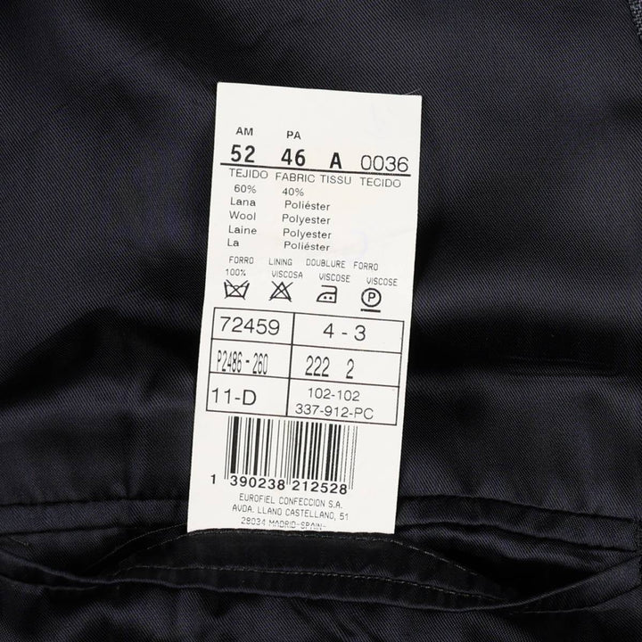 Perry Ellis Check Pattern Wool x Poly Tailored Jacket, Men's Size XL (approx.) wool Charcoal Vintage Second Hand